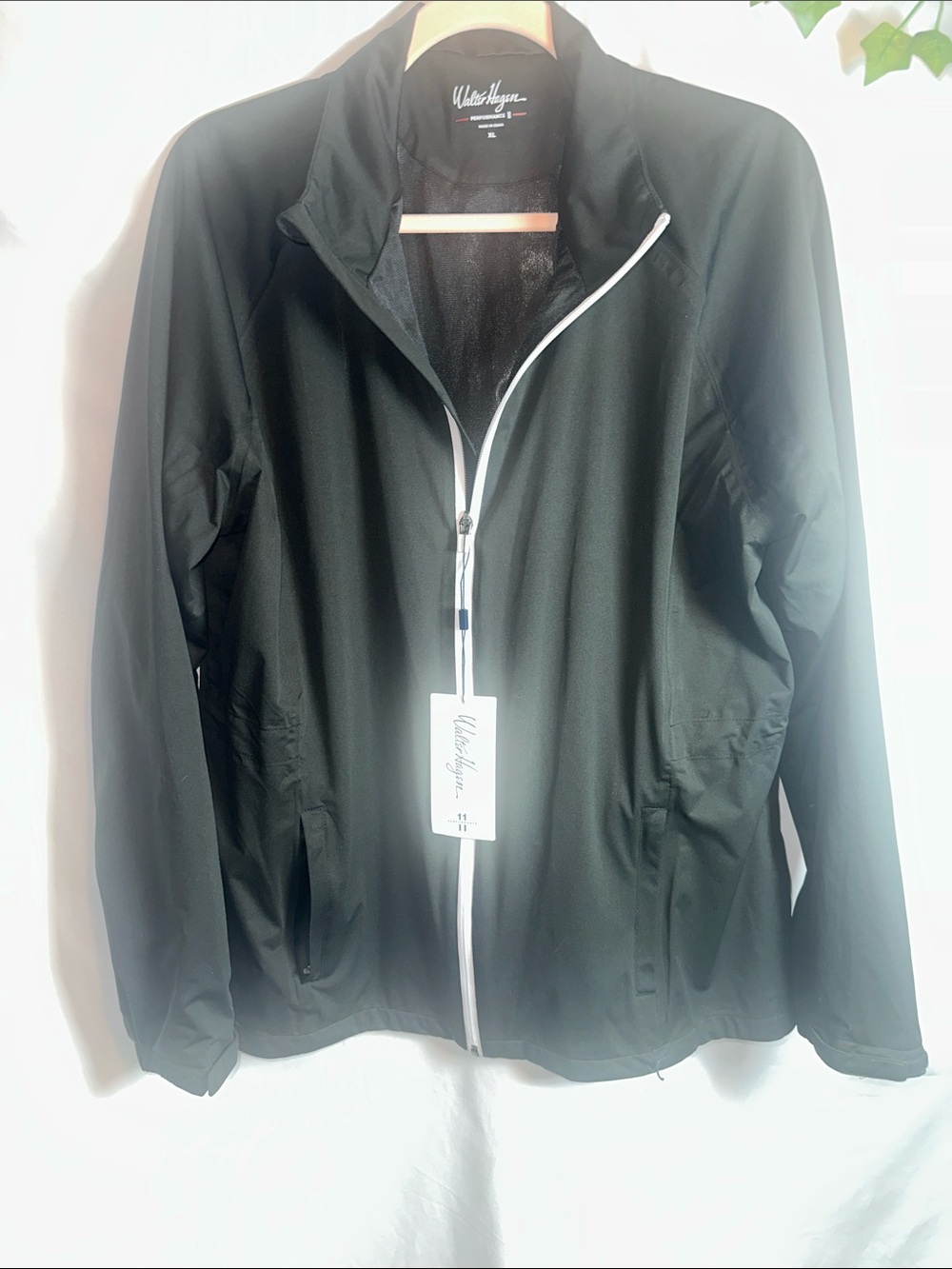Walter Hagen Black Performance Jacket with White Logo